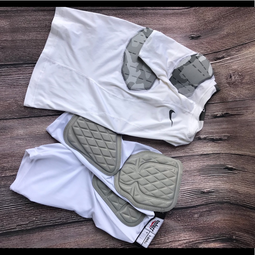 Boys football padded under shirt and shorts